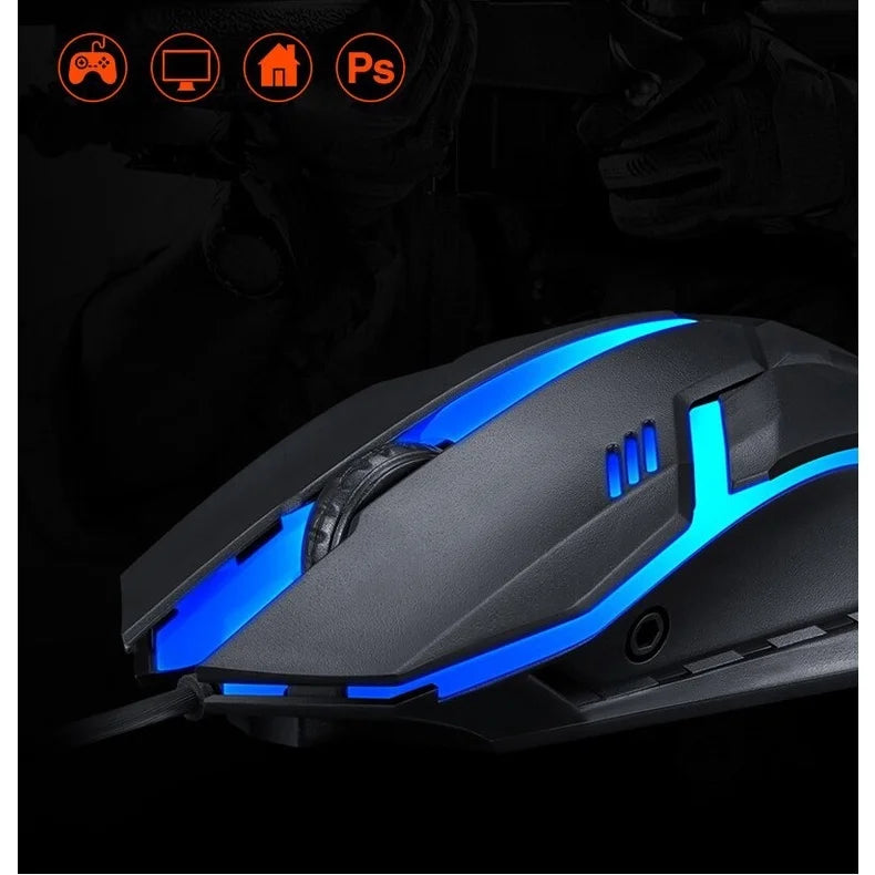 Mouse Gamer USB 3200 DPI com LED RGB e Fio JX-M20 – Precisão e Estilo para Seus Jogos